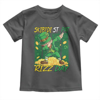 Funny Skibidi St Pat Rizz Day Toddler T Shirt Dabbing Leprechaun Shamrock Coin