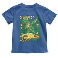 Funny Skibidi St Pat Rizz Day Toddler T Shirt Dabbing Leprechaun Shamrock Coin