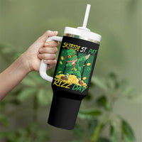 Funny Skibidi St Pat Rizz Day Tumbler With Handle Dabbing Leprechaun Shamrock Coin