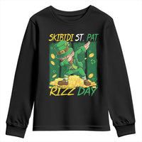 Funny Skibidi St Pat Rizz Day Youth Sweatshirt Dabbing Leprechaun Shamrock Coin