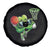 Funny St Patrick's Day Basketball Green Shamrock Spare Tire Cover