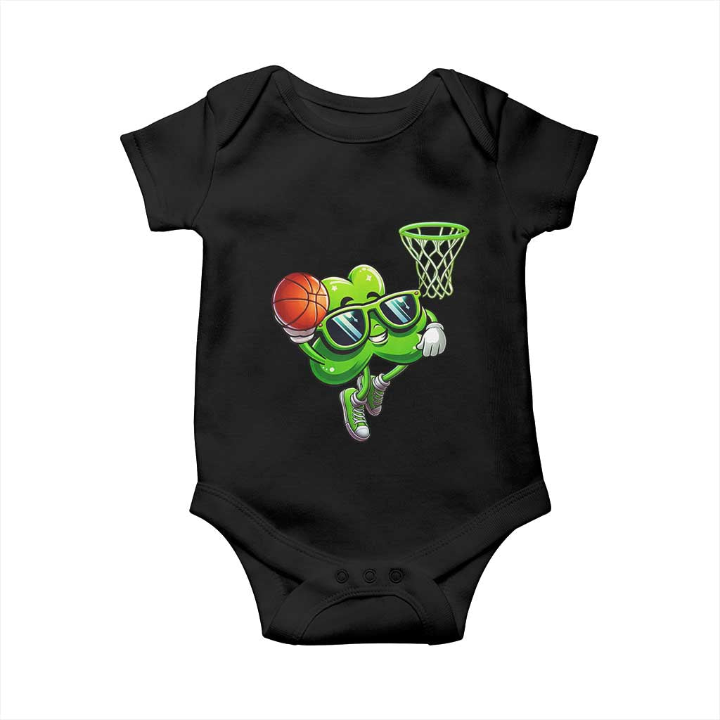 Funny St Patrick's Day Basketball Green Shamrock Baby Onesie