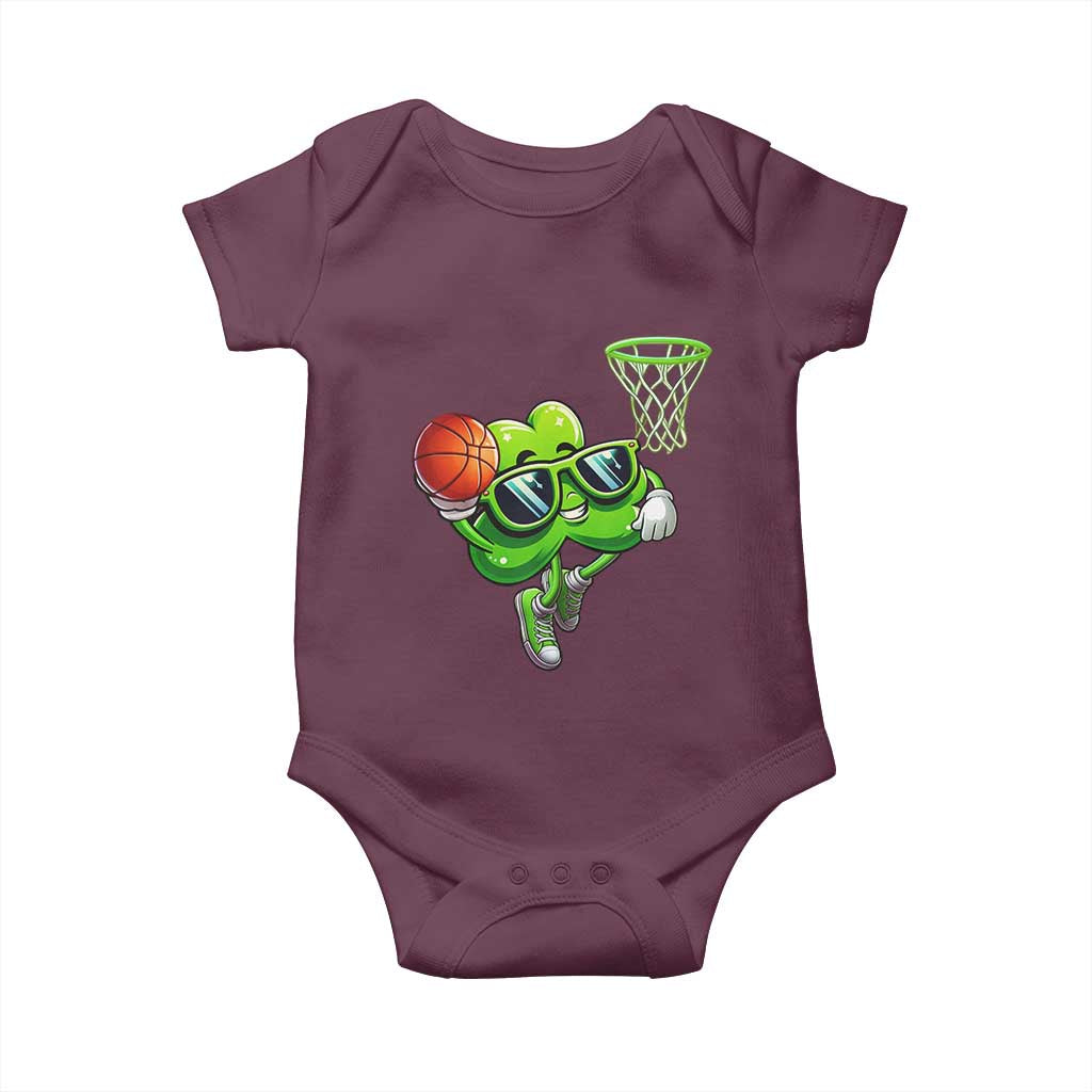 Funny St Patrick's Day Basketball Green Shamrock Baby Onesie