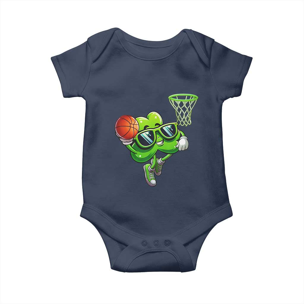 Funny St Patrick's Day Basketball Green Shamrock Baby Onesie