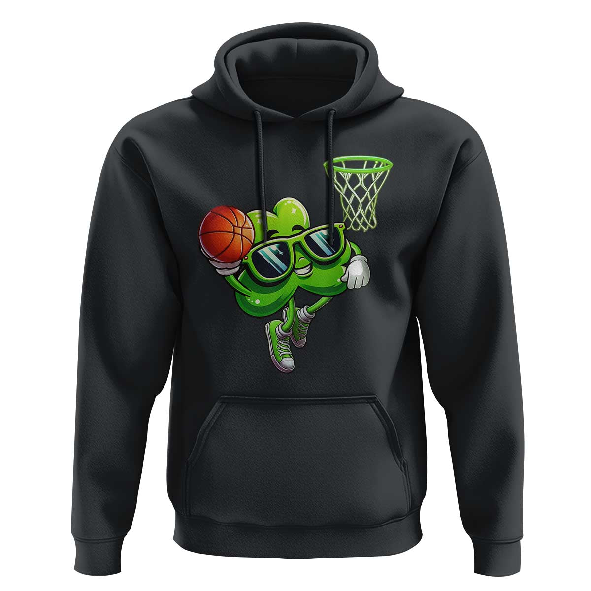 Funny St Patrick's Day Basketball Green Shamrock Hoodie