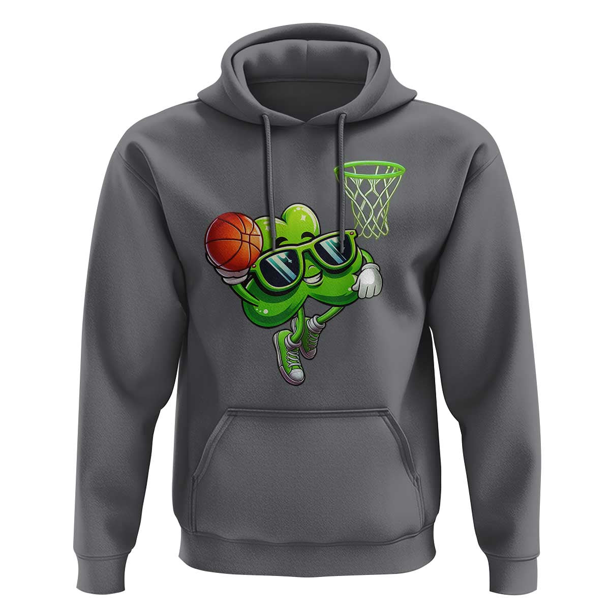 Funny St Patrick's Day Basketball Green Shamrock Hoodie
