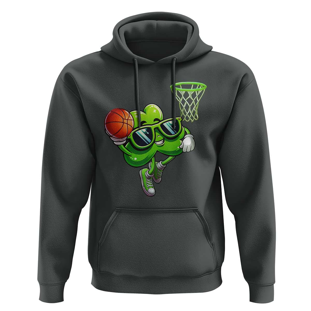 Funny St Patrick's Day Basketball Green Shamrock Hoodie