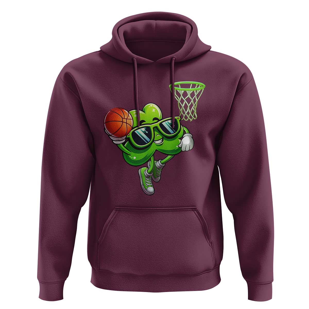 Funny St Patrick's Day Basketball Green Shamrock Hoodie