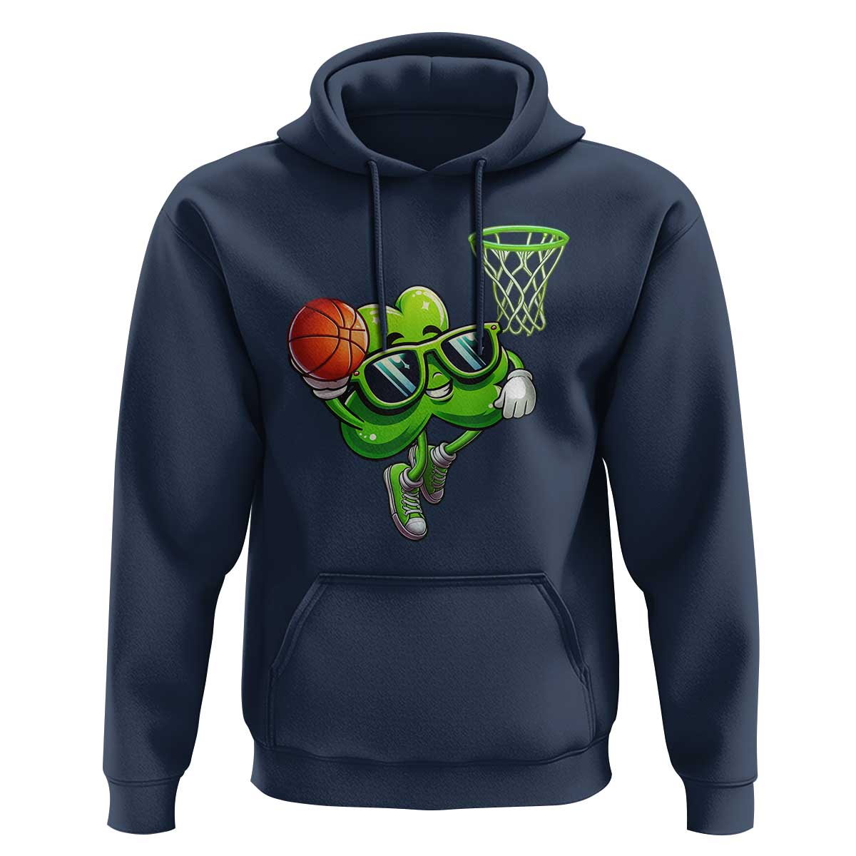 Funny St Patrick's Day Basketball Green Shamrock Hoodie