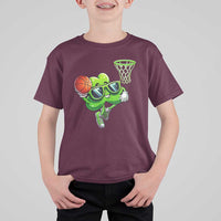 Funny St Patrick's Day Basketball Green Shamrock T Shirt For Kid