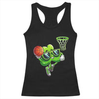Funny St Patrick's Day Basketball Green Shamrock Racerback Tank Top