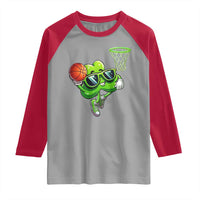 Funny St Patrick's Day Basketball Green Shamrock Raglan Shirt