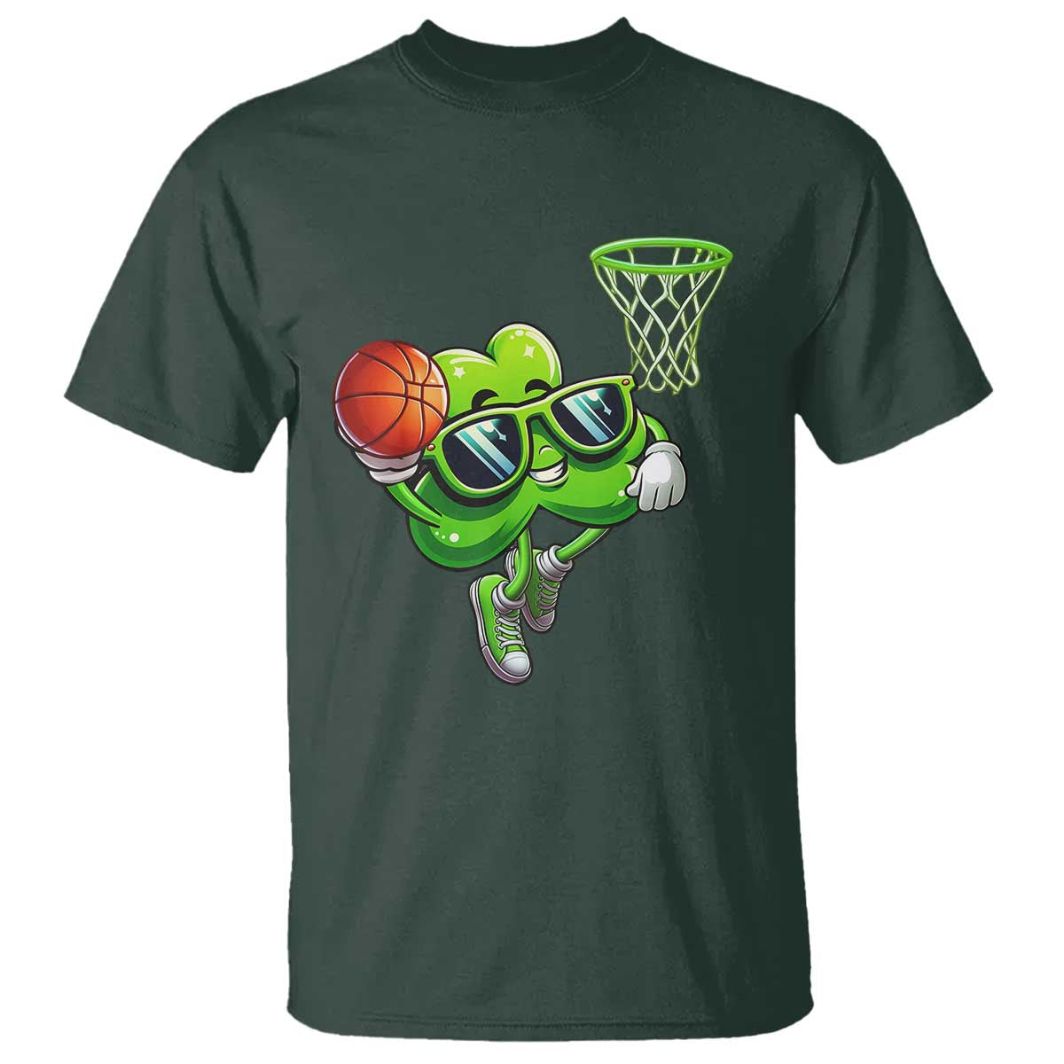 Funny St Patrick's Day Basketball Green Shamrock T Shirt