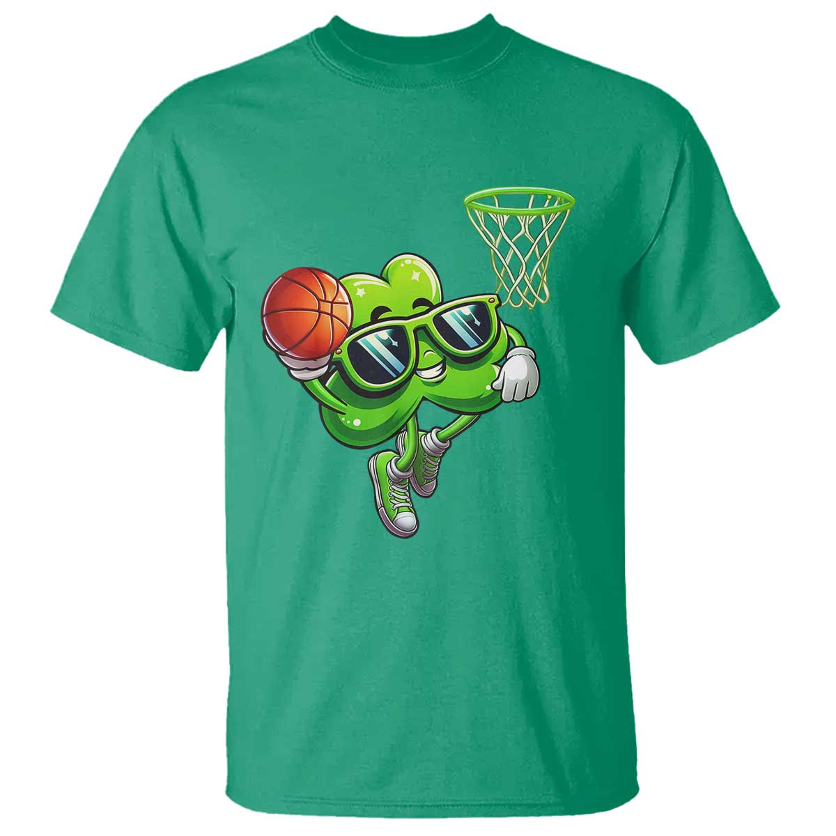 Funny St Patrick's Day Basketball Green Shamrock T Shirt