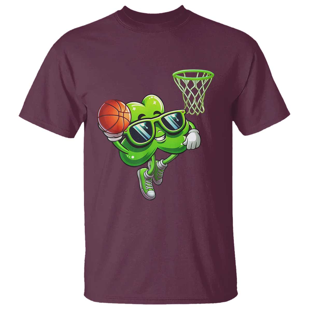 Funny St Patrick's Day Basketball Green Shamrock T Shirt