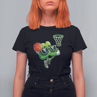 Funny St Patrick's Day Basketball Green Shamrock T Shirt For Women