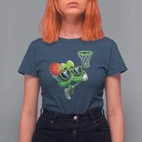 Funny St Patrick's Day Basketball Green Shamrock T Shirt For Women