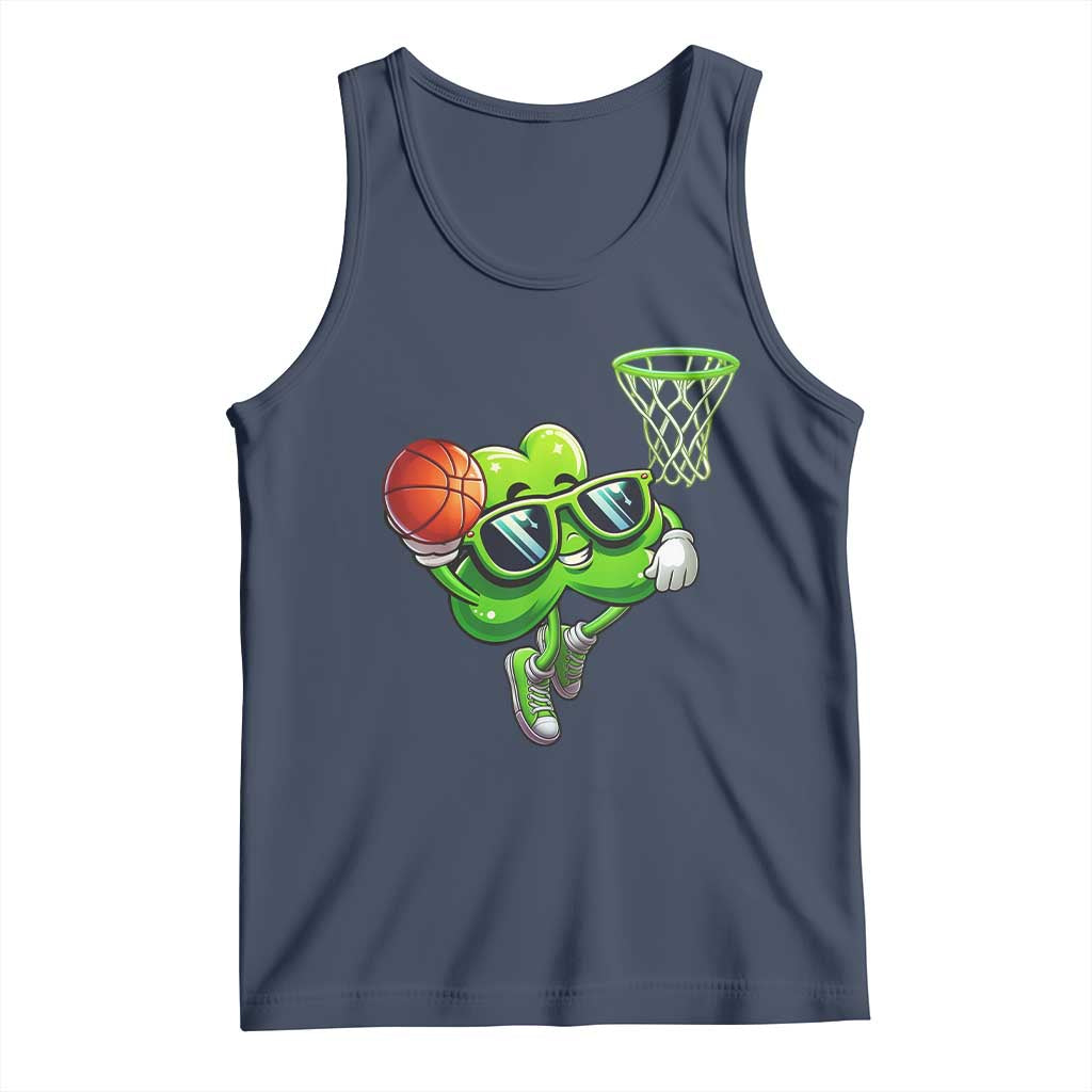 Funny St Patrick's Day Basketball Green Shamrock Tank Top