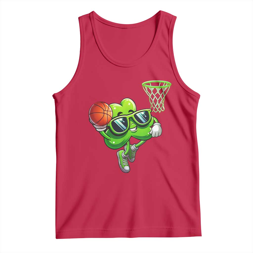 Funny St Patrick's Day Basketball Green Shamrock Tank Top