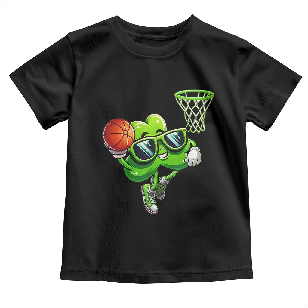 Funny St Patrick's Day Basketball Green Shamrock Toddler T Shirt