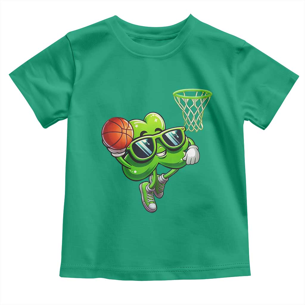 Funny St Patrick's Day Basketball Green Shamrock Toddler T Shirt