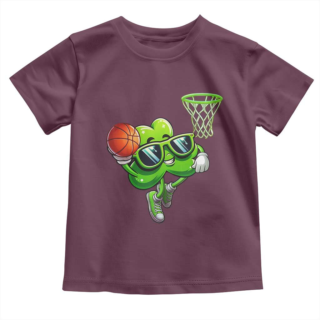 Funny St Patrick's Day Basketball Green Shamrock Toddler T Shirt