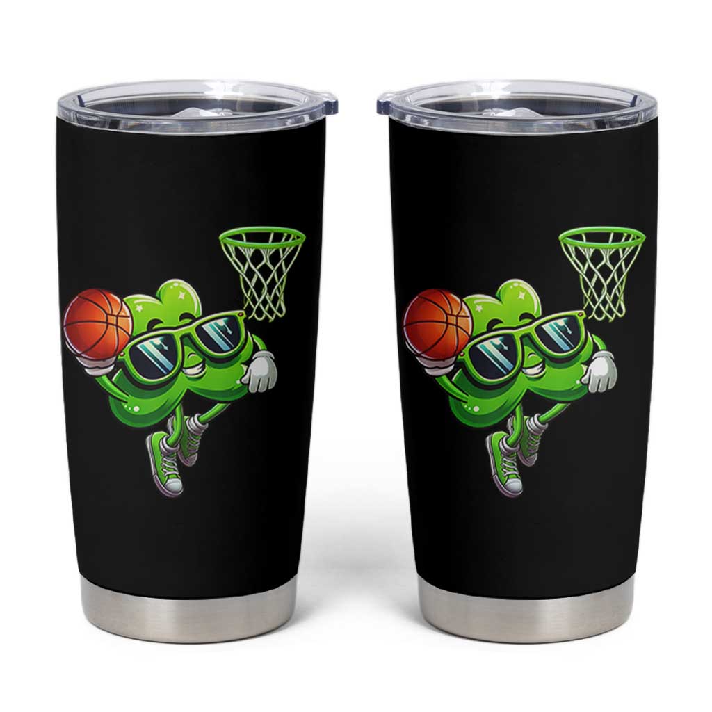 Funny St Patrick's Day Basketball Green Shamrock Tumbler Cup