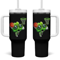 Funny St Patrick's Day Basketball Green Shamrock Tumbler With Handle