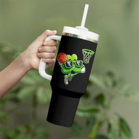 Funny St Patrick's Day Basketball Green Shamrock Tumbler With Handle