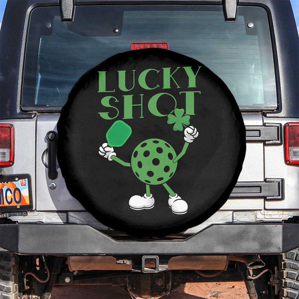 Funny St Patrick's Day Pickleball Lucky Shot Spare Tire Cover