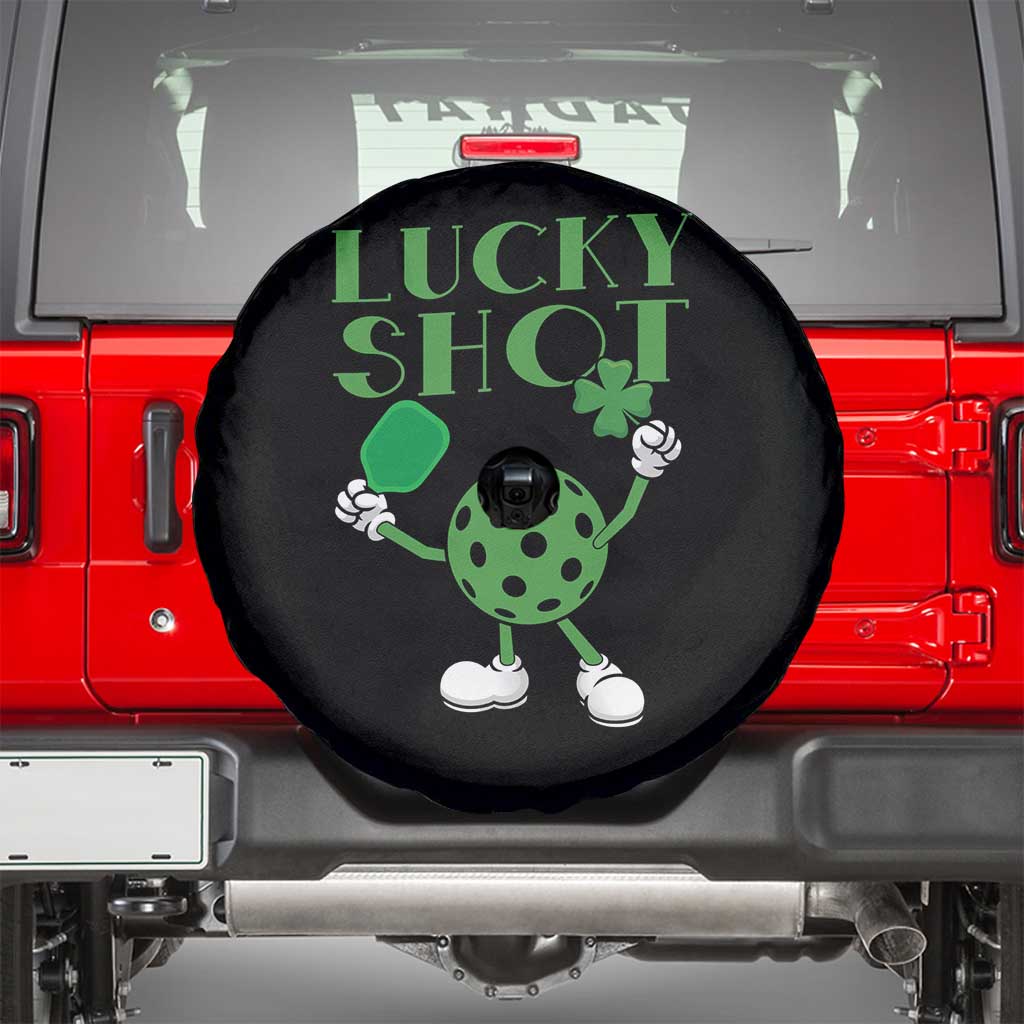Funny St Patrick's Day Pickleball Lucky Shot Spare Tire Cover