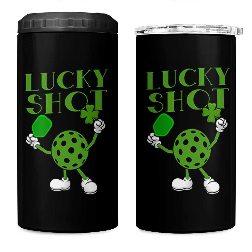 Funny St Patrick's Day Pickleball Lucky Shot 4 in 1 Can Cooler Tumbler