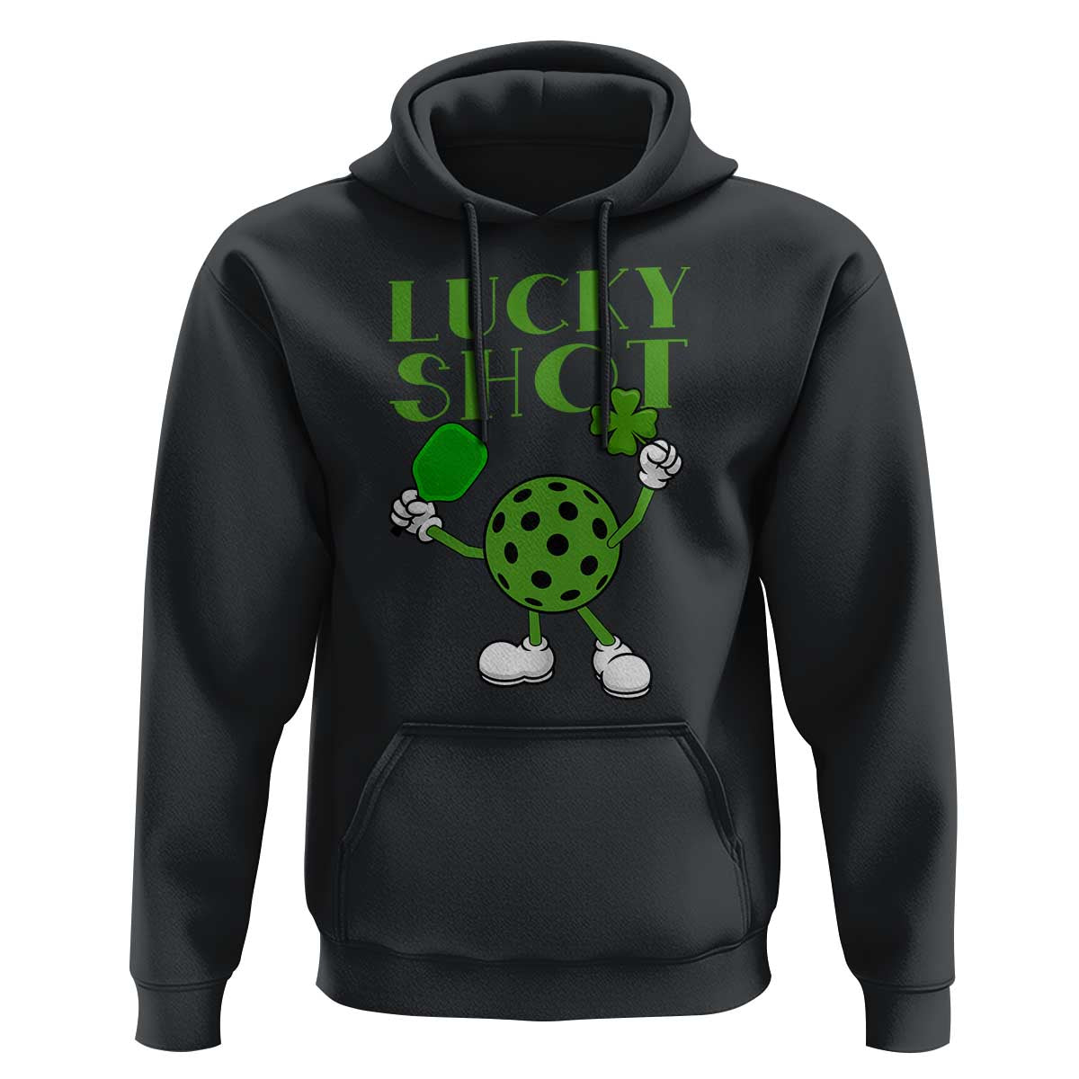 Funny St Patrick's Day Pickleball Lucky Shot Hoodie