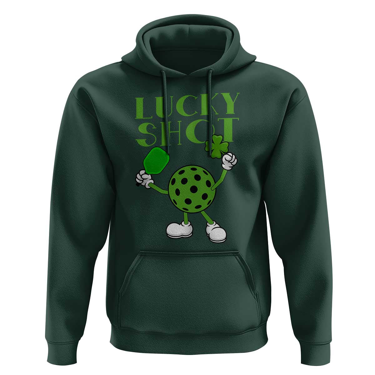 Funny St Patrick's Day Pickleball Lucky Shot Hoodie
