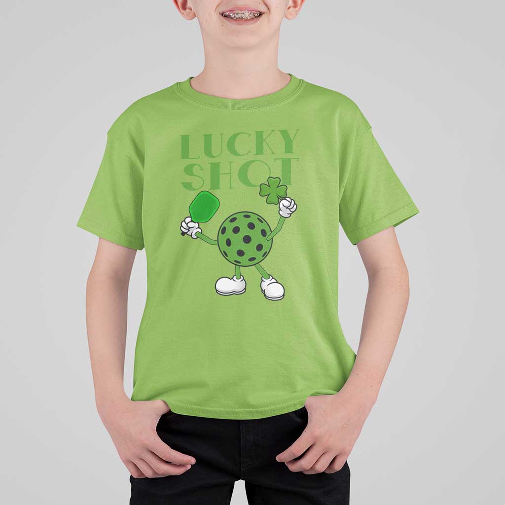 Funny St Patrick's Day Pickleball Lucky Shot T Shirt For Kid