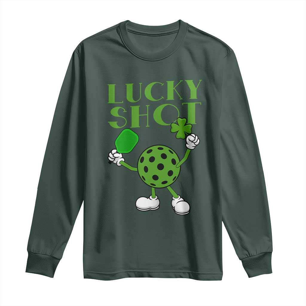 Funny St Patrick's Day Pickleball Lucky Shot Long Sleeve Shirt