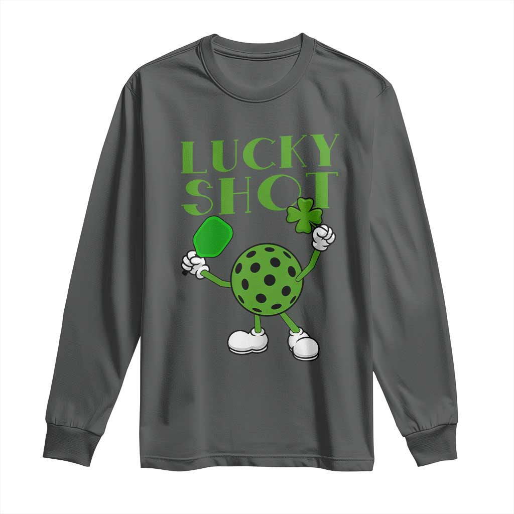 Funny St Patrick's Day Pickleball Lucky Shot Long Sleeve Shirt