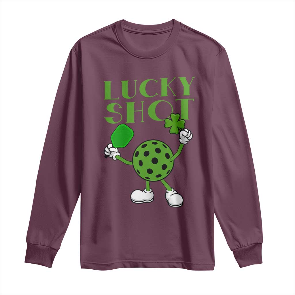 Funny St Patrick's Day Pickleball Lucky Shot Long Sleeve Shirt