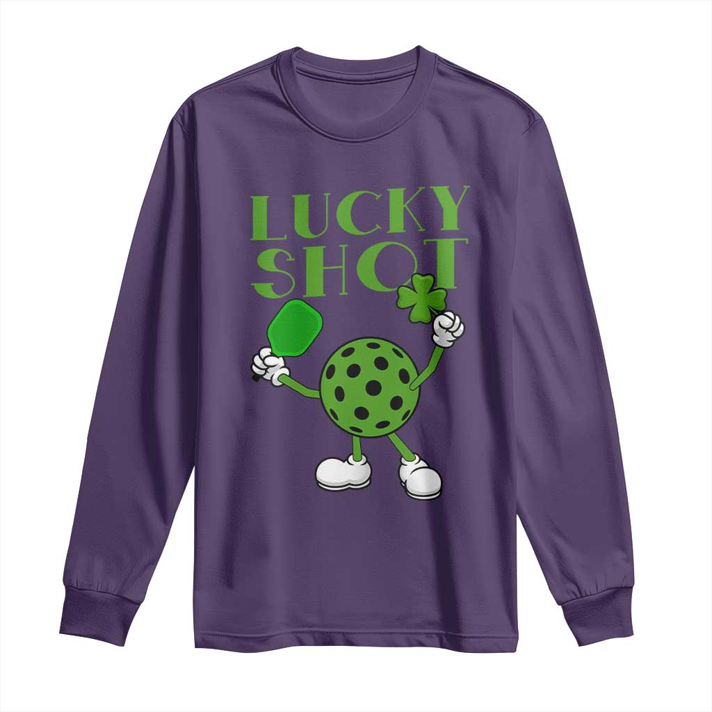 Funny St Patrick's Day Pickleball Lucky Shot Long Sleeve Shirt