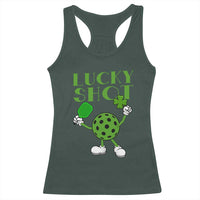 Funny St Patrick's Day Pickleball Lucky Shot Racerback Tank Top