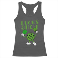 Funny St Patrick's Day Pickleball Lucky Shot Racerback Tank Top