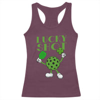 Funny St Patrick's Day Pickleball Lucky Shot Racerback Tank Top