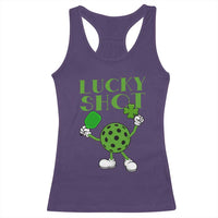 Funny St Patrick's Day Pickleball Lucky Shot Racerback Tank Top