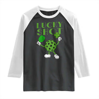 Funny St Patrick's Day Pickleball Lucky Shot Raglan Shirt