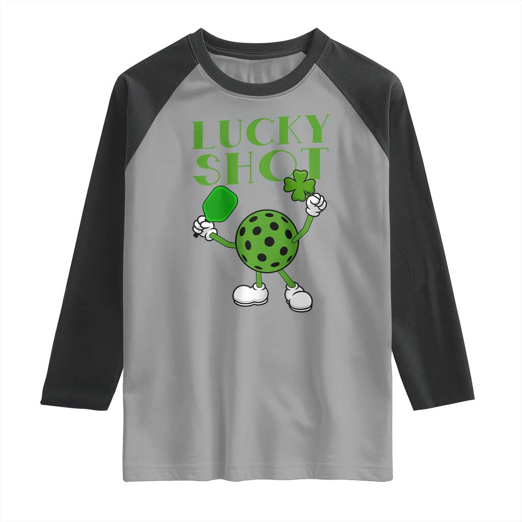 Funny St Patrick's Day Pickleball Lucky Shot Raglan Shirt