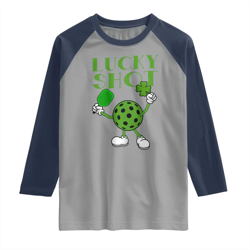 Funny St Patrick's Day Pickleball Lucky Shot Raglan Shirt
