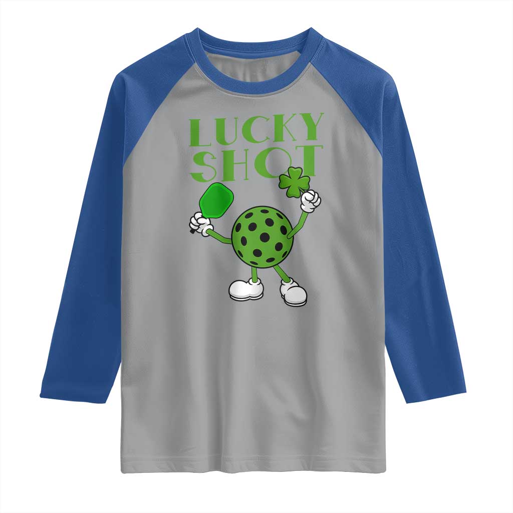 Funny St Patrick's Day Pickleball Lucky Shot Raglan Shirt