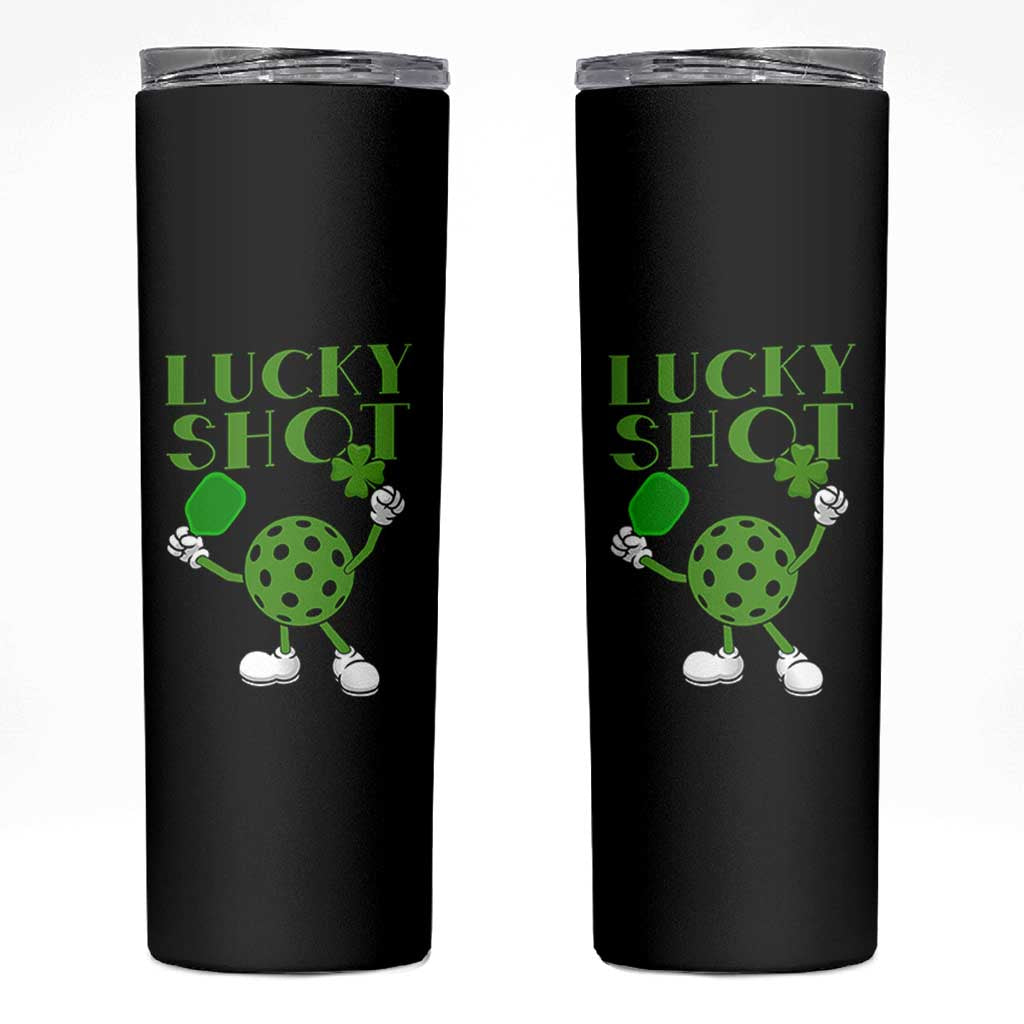 Funny St Patrick's Day Pickleball Lucky Shot Skinny Tumbler