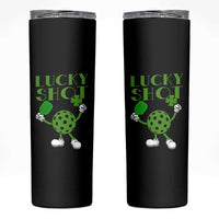 Funny St Patrick's Day Pickleball Lucky Shot Skinny Tumbler