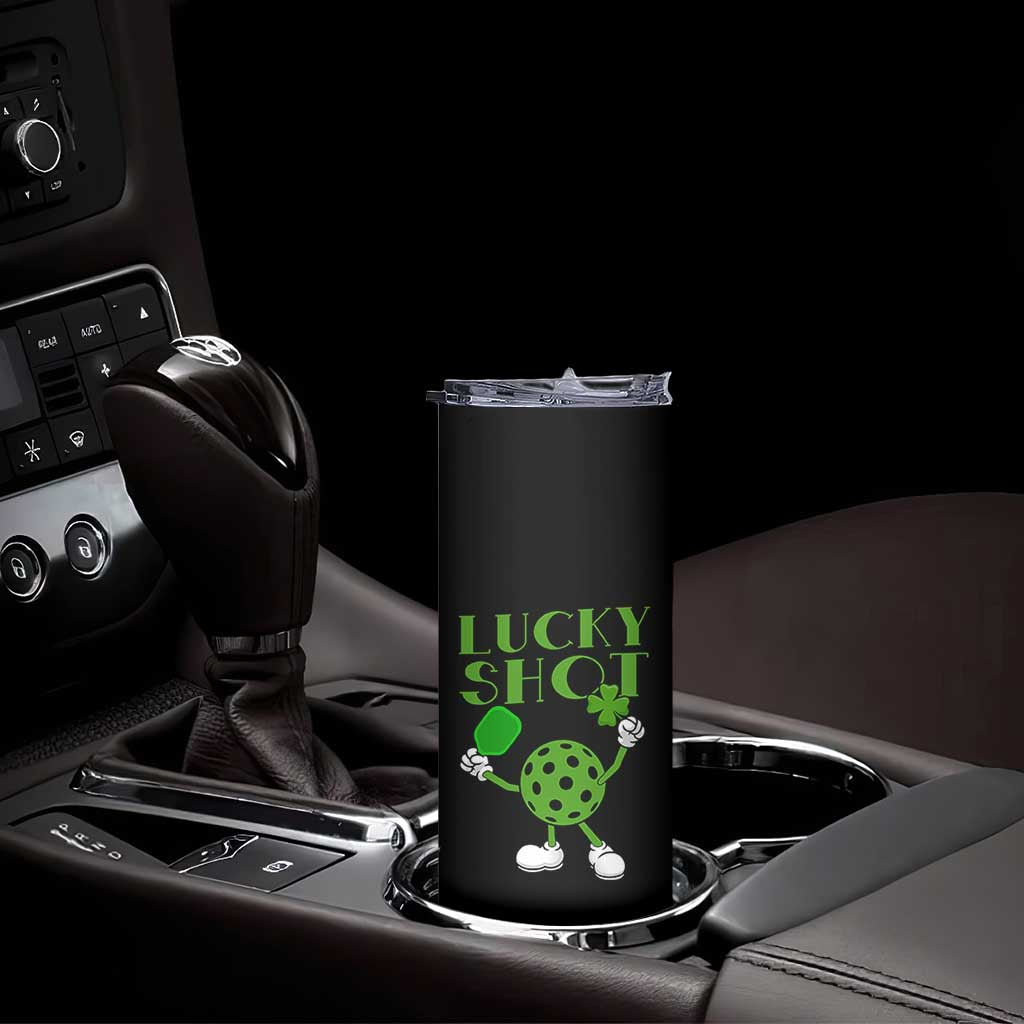 Funny St Patrick's Day Pickleball Lucky Shot Skinny Tumbler